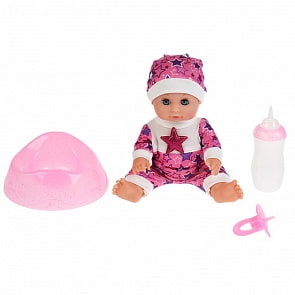 Интерактивный пупс с аксессуарами, 20 см, пьет, писает, закрывает глаза (Карапуз, Y20DP-RU-20)