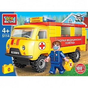 Конструктор УАЗ-452 Реанимация 62 детали (Город мастеров, SB-5114)