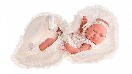 Кукла-младенец Сесилия в белом, 42 см 