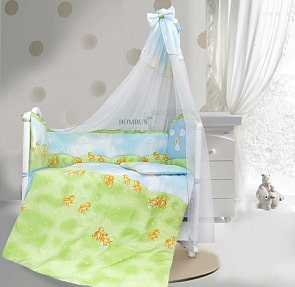 Комплект в кроватку - Солнечный денек, 7 предметов, голубой (Bombus, BOM_1462)