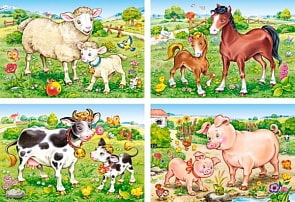 Пазл Castorland 4 в 1 (8*12*15*20 деталей), Домашние животные (Castorland, C4-04416)