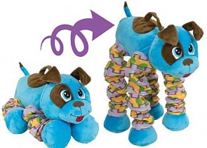 Мягкая игрушка Пружиножки – Голубой щенок, звук (1toy, Т13878)