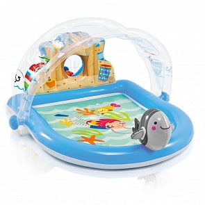 Надувной игровой центр с навесом - Морской (Intex, int57421NP)