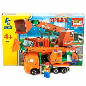 Конструктор Город Мастеров – КамАЗ: Экскаватор с фигуркой, 126 деталей (Город Мастеров, KK-7518-R)