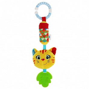 Текстильная игрушка подвеска-пищалка с колокольчиком - Котик (Умка, RBT-C4)