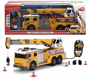 Машинка с подъёмным краном на д/у со светом и звуком, 62 см (Dickie, 3729003)
