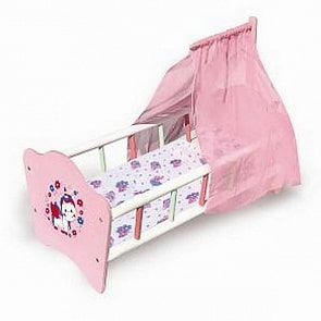 Кроватка деревянная для кукол ростом 52 см. из серии Милый Пони с постельными принадлежностями (Карапуз, RB-P-Csim)