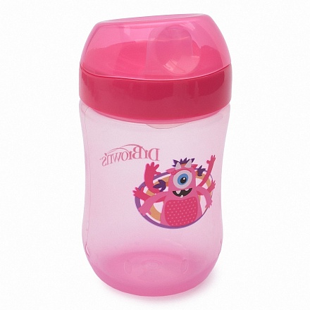 Чашка-непроливайка 270 мл, с мягким носиком и откидывающейся крышкой, 9+ месяцев, цвет розовый 
