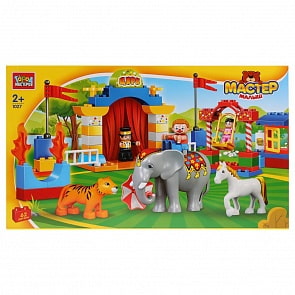 Конструктор - Большие кубики: Цирк, 62 детали (Город мастеров, LL-1027-R)