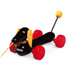 Каталка-такса, маленькая, на веревочке (Brio, 30332)