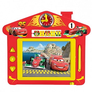 Магнитная доска для рисования «Тачки Дисней», цветная, с 3 штампами, циферблат (Играем вместе, HS210A-CСsim)