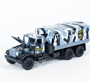 Машина металлическая инерционная -  КРАЗ - ОМОН, со световыми и звуковыми эффектами (Технопарк, CT10-094-3sim)