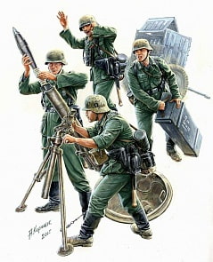 Модель для склеивания - Немецкий 120-мм миномёт с расчётом (Звезда, 3583з)