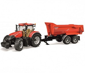 Трактор Bruder Case IH Optum 300 CVX с прицепом Krampe Tandem-Halfpipe (Bruder, 03-199)
