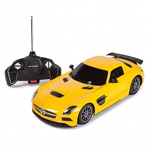 Машина на р/у – Mercedes SLS AMG, 1:18, желтый, белый (Rastar, 54100Y)