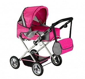 Кукольная коляска, цвет фуксия и серый (RT, 5185RT)