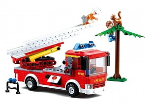 Конструктор - Пожарная машина с фигурками, 269 деталей (Sluban, M38-B0625)