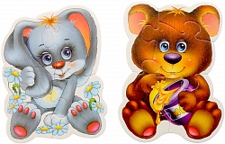 Мягкие магнитные Baby puzzle - Лесные жители (Vladi Toys, VT3208-03) - миниатюра