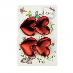 Набор заколок-зажимов для волос Lukky Fashion - Сердечки блестящие, 2 штуки (Lukky, Т18547) (ассортимент)