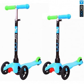 Трехколесный самокат Mini Glam light blue Y-Scoo, 4075RT