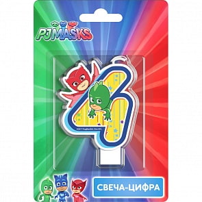 Свеча-цифра №4 - Герои в масках, 8 см (Росмэн, 33036)