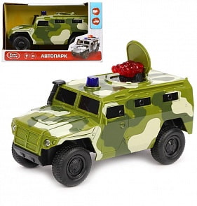 Внедорожник инерционный - Военный, 1:29, свет и звук, открываются двери (Play smart, 9706C)