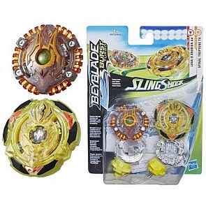 Набор из 2 волчков BeyBlade Burst Слингшок - Lava-X Anubion A4 & Spiral Treptune K4 (Hasbro, e4744-e4604)