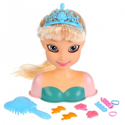 Кукла-манекен для создания причесок – Принцесса в бирюзовом платье 