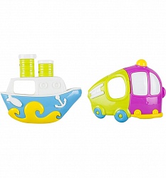 Набор погремушек - Кораблик и грузовичок, 2 штуки (Жирафики, 628916) - миниатюра