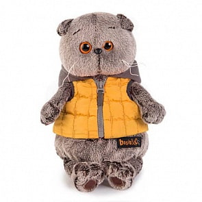 Мягкая игрушка - Басик в желтой жилетке с серым капюшоном, 22 см. (Budi Basa, Ks22-058)