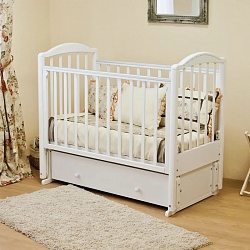 Кровать детская Красная звезда С 582 Регина резьба №1, белый (Красная звезда, КЗ-C582_белый) - миниатюра