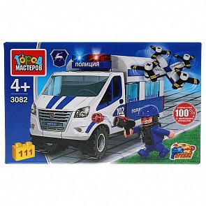 Конструктор из серии ГАЗ - Газель: операция спецназа, с фигуркой, 111 деталей (Город мастеров, 3082-KK)