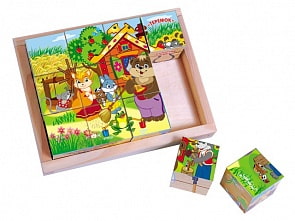 Деревянные развивающие кубики - Сказки (ЗАТЕЙНИКИ, 1168696)