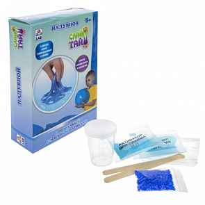 Набор Слайм тайм - Сделай надувной слайм, синий с мягкими шариками (1Toy, Т19663)