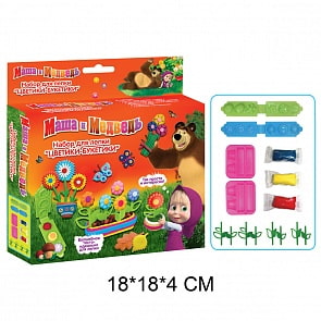 Набор для лепки Маша и Медведь - Цветики-букетики (Росмэн, 31059ros)