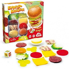 Игра настольная - Бургер-башня, 17 предметов (Origami, 04271-or)