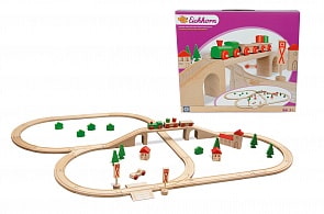 Набор деревянной железной дороги с мостом (Eichhorn, 100001204)