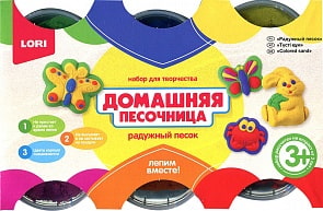 Набор - Радужный песок, 6 цветов, 2 формочки (Лори, Пт-014)