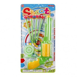 Пистолет с 4 стрелами с присосками и мишенью (Наша игрушка, 701)