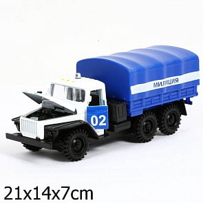 Инерционная машина Урал "Полиция", свет, звук (Технопарк, CT-1054-E(WB)sim)