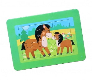 Пазл в рамке – Лошадки, 6 элементов (Десятое королевство, 02892ДК)