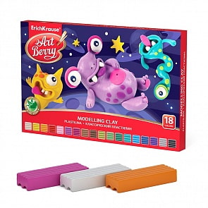 Пластилин классический ArtBerry с Алоэ Вера, 18 цветов, 270 г (ErichKrause, 46785ЕК)
