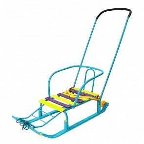 Санки – Считалочка - Семерка  с большими колесиками, голубые (RT, 4487rt)