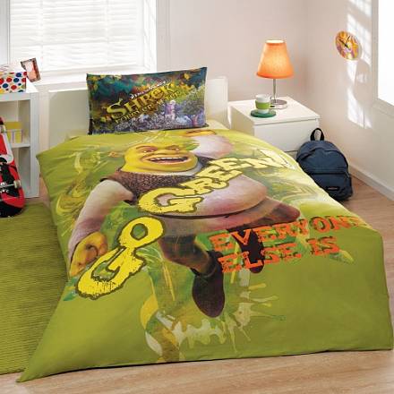 Комплект детского постельного белья, 1,5 спальное - SHREK GO GREEN 