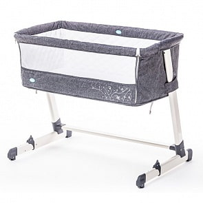 Детская приставная кроватка – Nuovita Accanto, grigio scuro lino/темно-серый лен (Nuovita, P9_908)