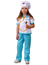Карнавальный костюм для девочек - Медсестра-2, размер 110-56 (Батик, 5706-1-110-56) - миниатюра
