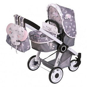 Коляска-трансформер для кукол 3 в 1 с рюкзаком - Скай, 70 см (DeCuevas, 80535)