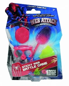 Набор липкая паутина Человек-паук, 1 липучка + 2фишки (Majorette, 3089723)