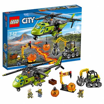 Lego City. Грузовой вертолёт исследователей вулканов 