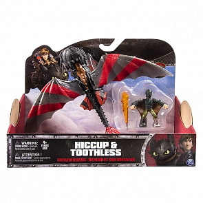 Игровой набор - Дракон и всадник в шлеме – Беззубик и Иккинг, серия Dragons (Spin Master, 66594-2)